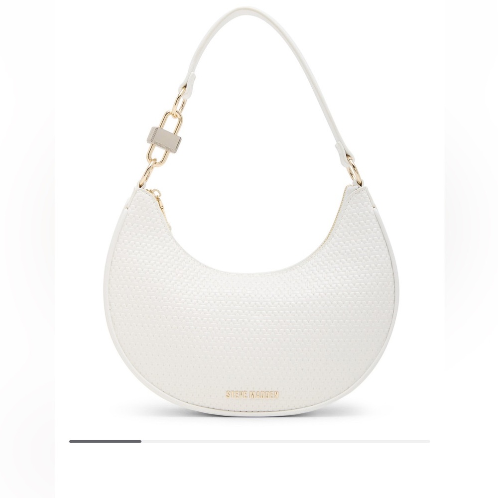 Steve Madden Cream Shoulder Bag - Blohan W embossed woven bag- Brand New